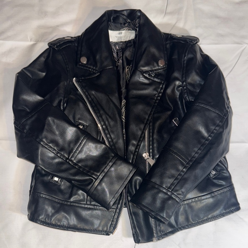 Black Faux Leather Biker Jacket